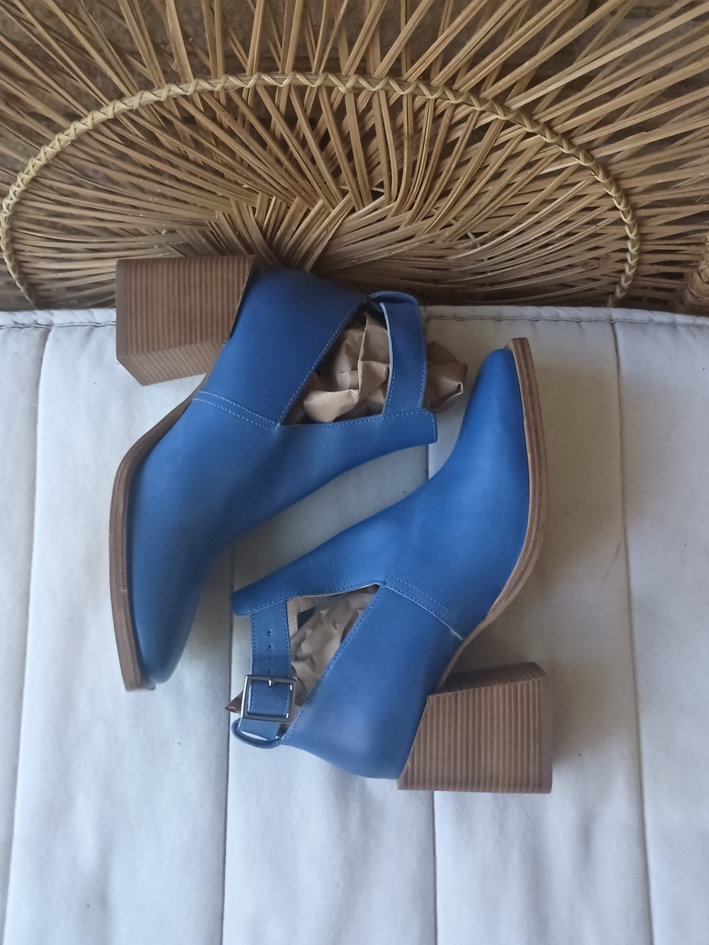 Free People Blue Leather Women's Ankle Boots_38 - Picture 8 of 8